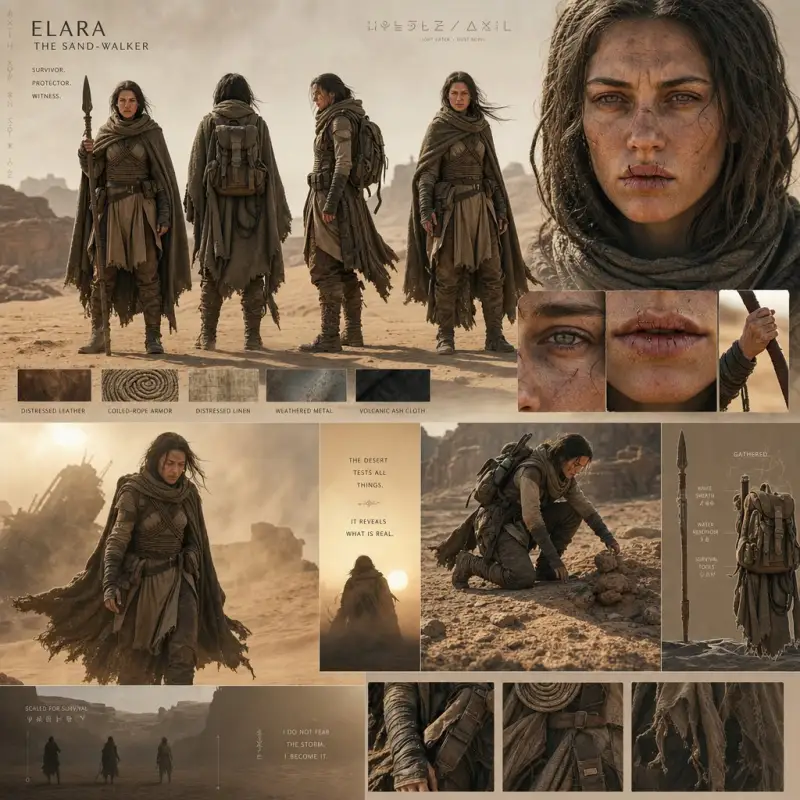 GPT Image 2 on ChatGPT Prompt : An epic desert-world cinematic character board...