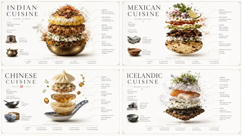 Love these food prompts. They generate gorgeous visuals with GPT Image 2. 2x2 g...