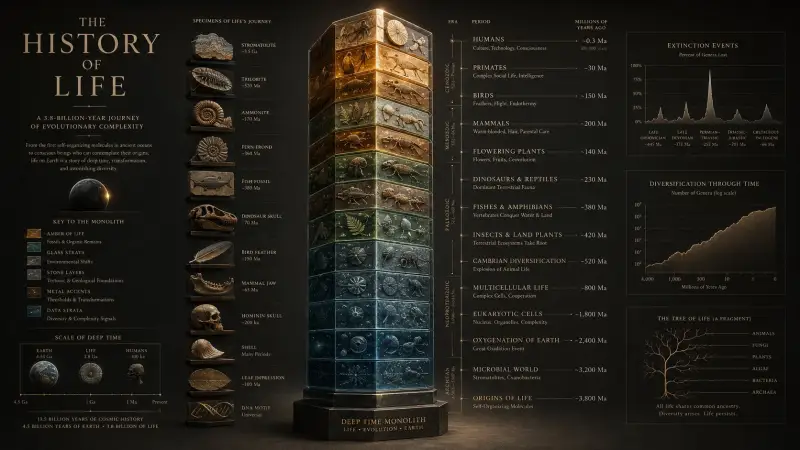 The History Of Life Visualized By Gpt Image 2. Not A Long Prompt Either.