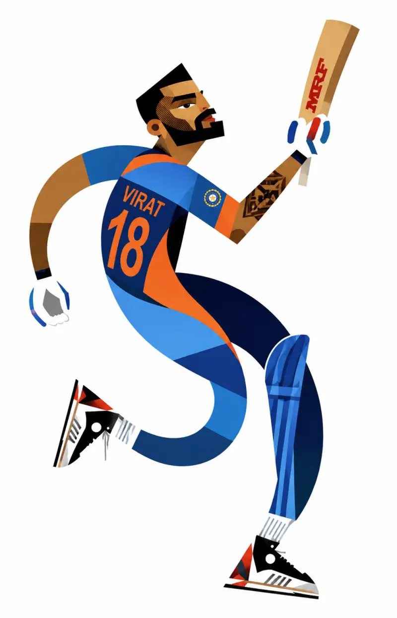 Legends reimagined through geometric motion and abstract energy . Kohli. Ronaldo. Messi. Federer