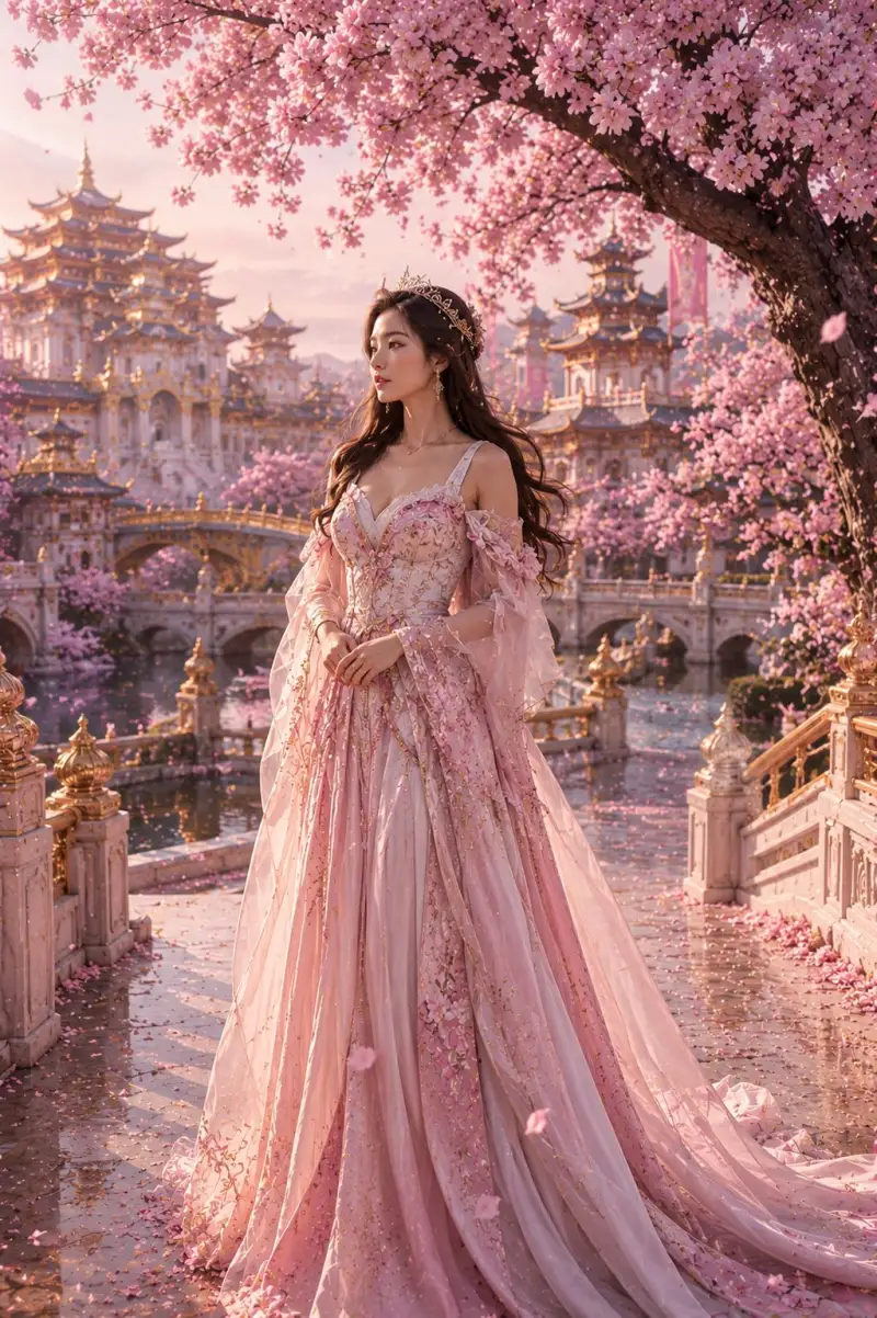 Luxury Sakura Empire Aesthetic Royal Blossom Elegance Imperial Palace Beauty & Heavenly Kingdom
