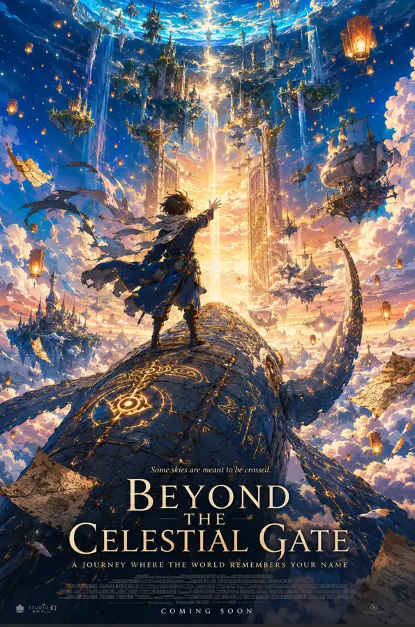 Some worlds are too beautiful to exist. Generated these anime theatrical movie poster arts, blen