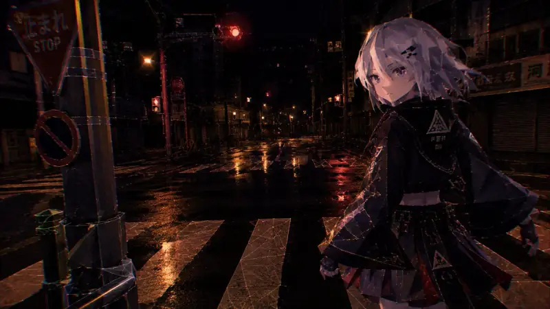 赛博朋克低多边形雨夜街道（图 3）