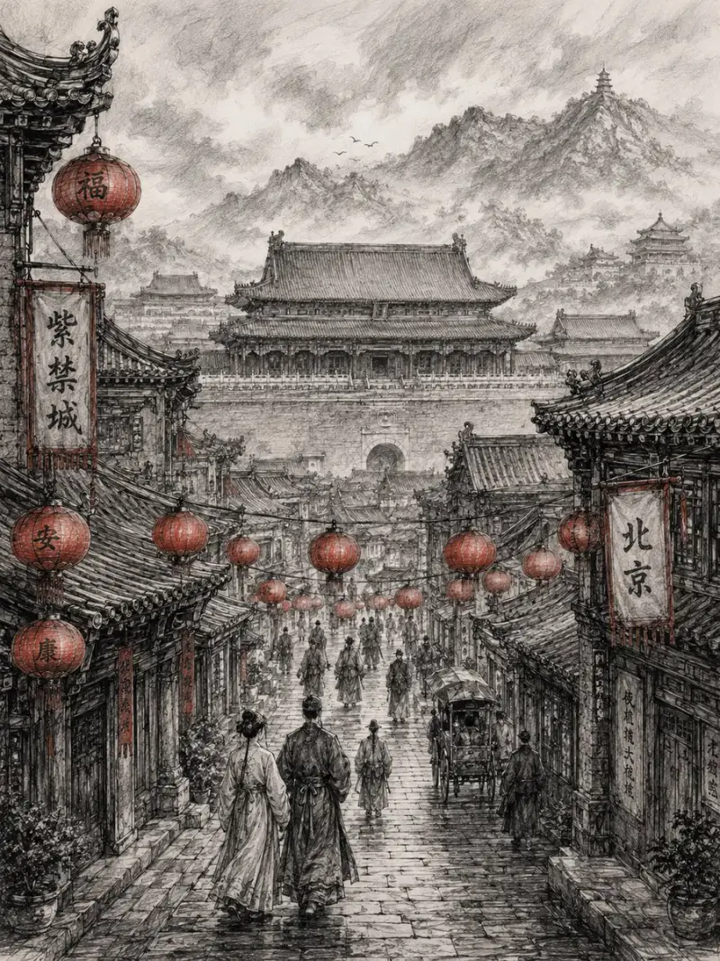 精细城市景观铅笔素描（图 2）