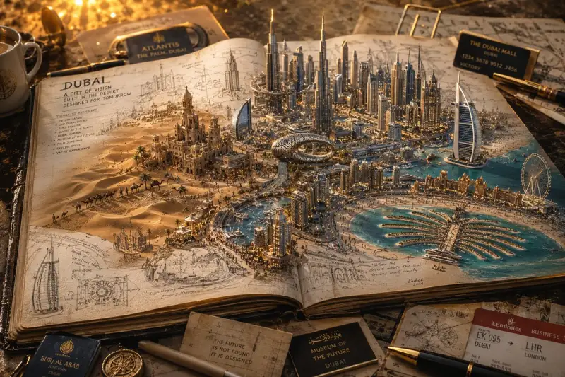3D 笔记本环球旅行海报（图 1）