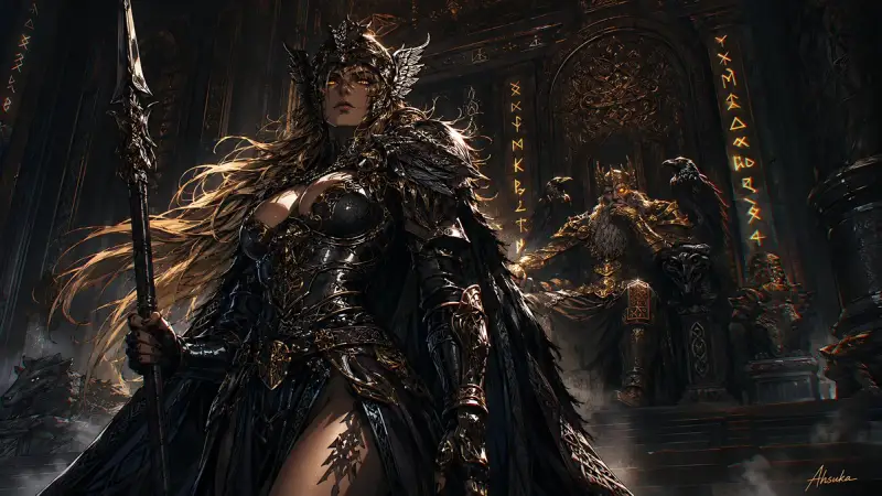 北欧渡鸦女武神壁纸（图 1）