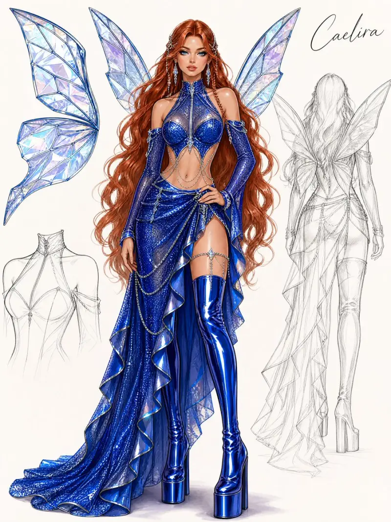 奢华时尚服装概念插画