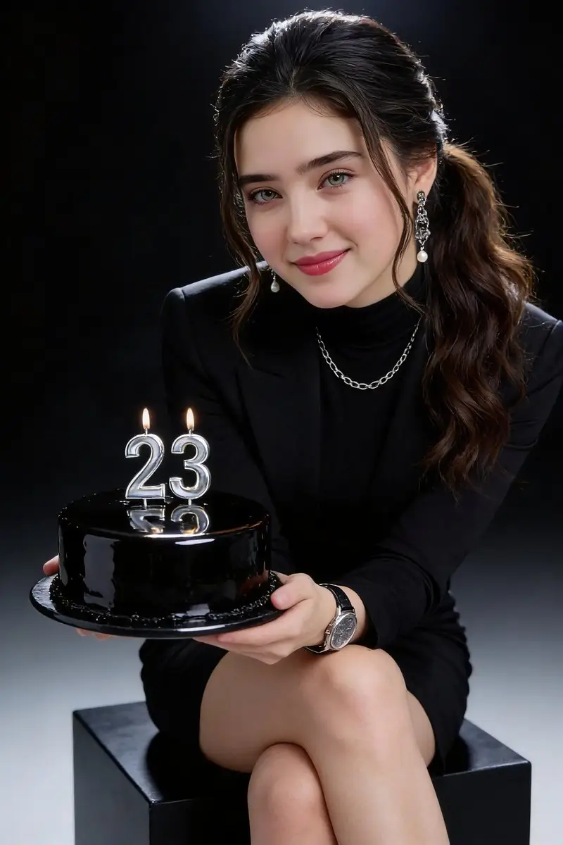 优雅的 23 岁生日影棚人像