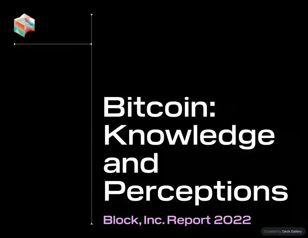 Block Bitcoin Knowledge and Perceptions Report 2023 幻灯片封面