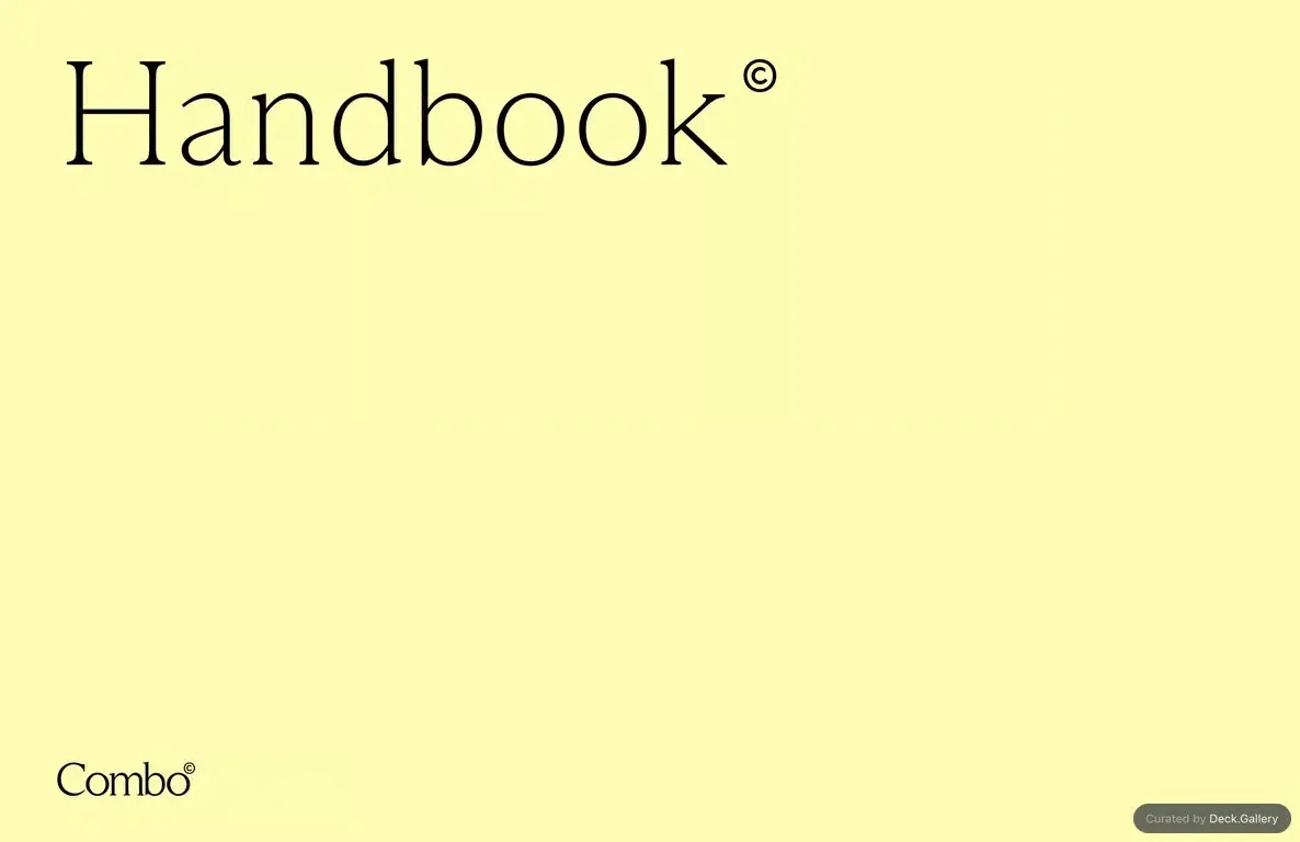 Combo Employee Handbook 2025 幻灯片封面