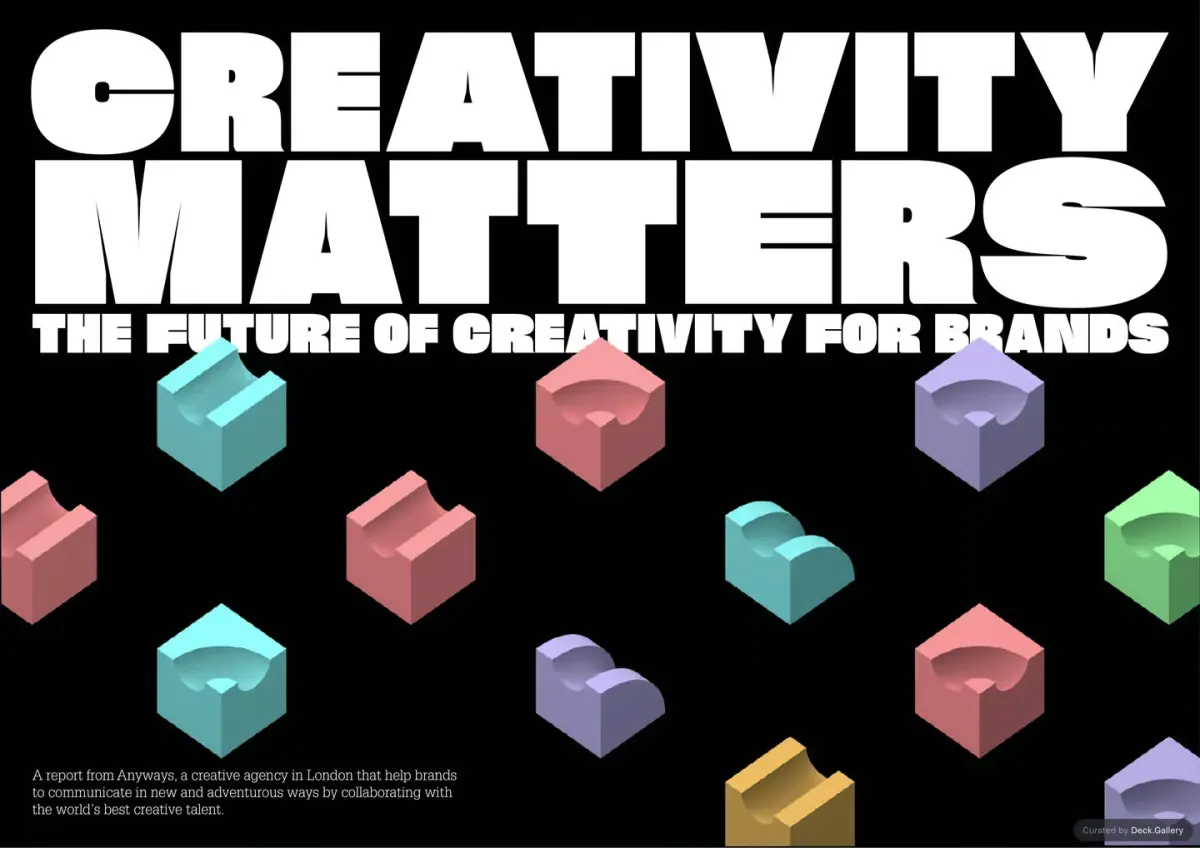 Anyways Creativity Matters 2024 幻灯片封面