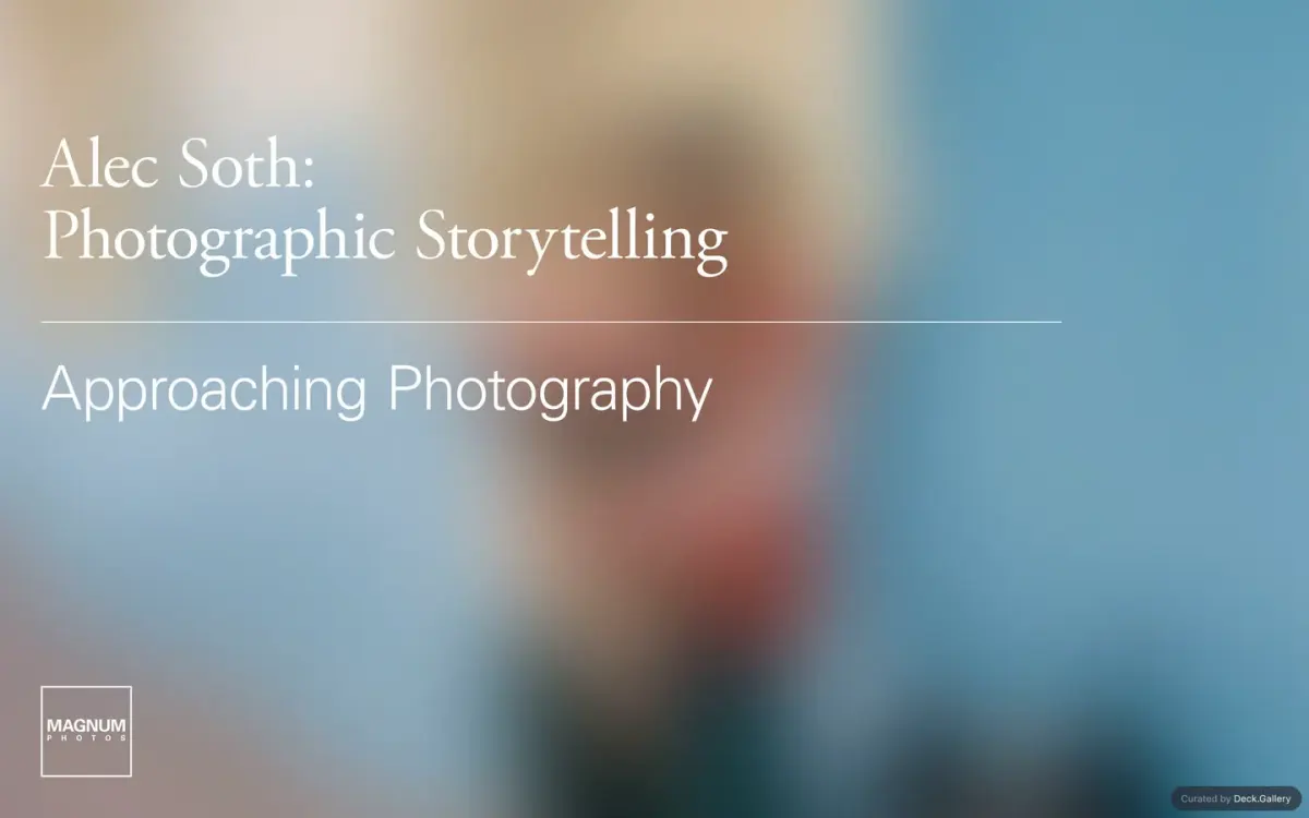 Alec Soth: Photographic Storytelling 幻灯片封面
