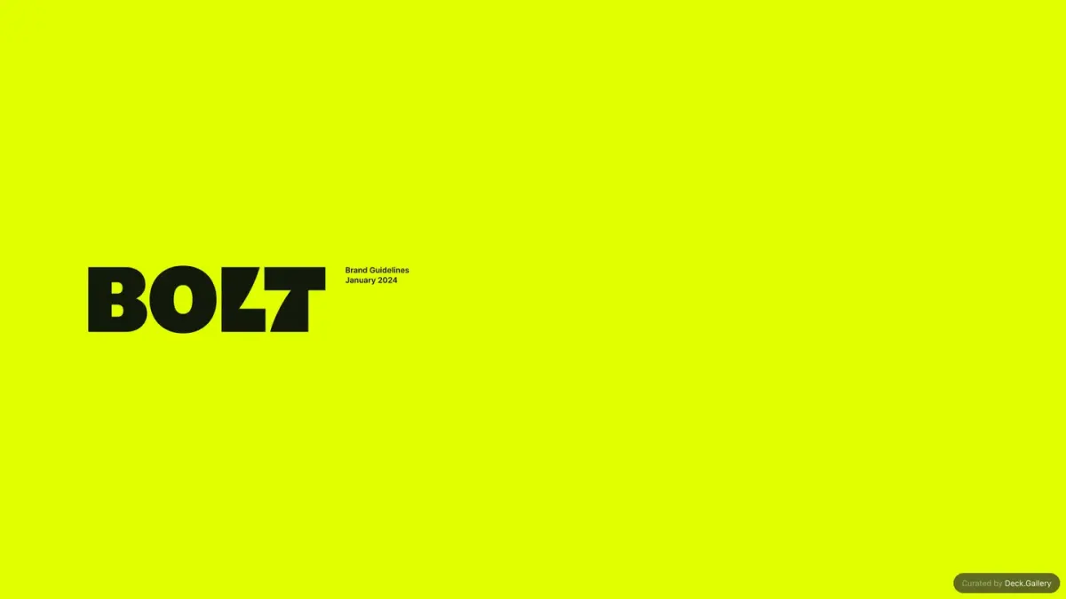 Bolt Brand Guidelines 2024 幻灯片封面
