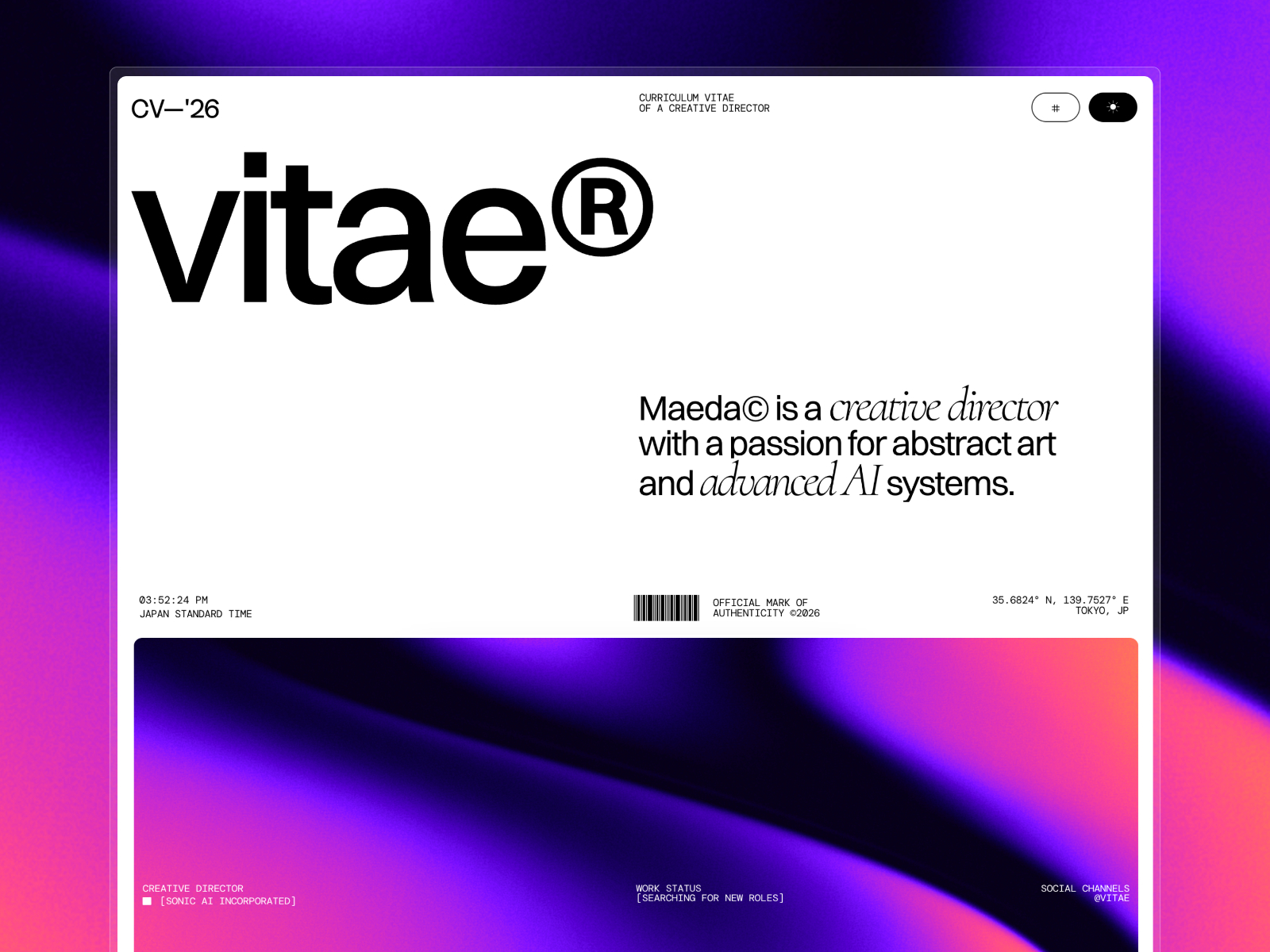 高级暗黑极简作品集网站设计灵感，作品集 Framer 网站模板详情图 2
