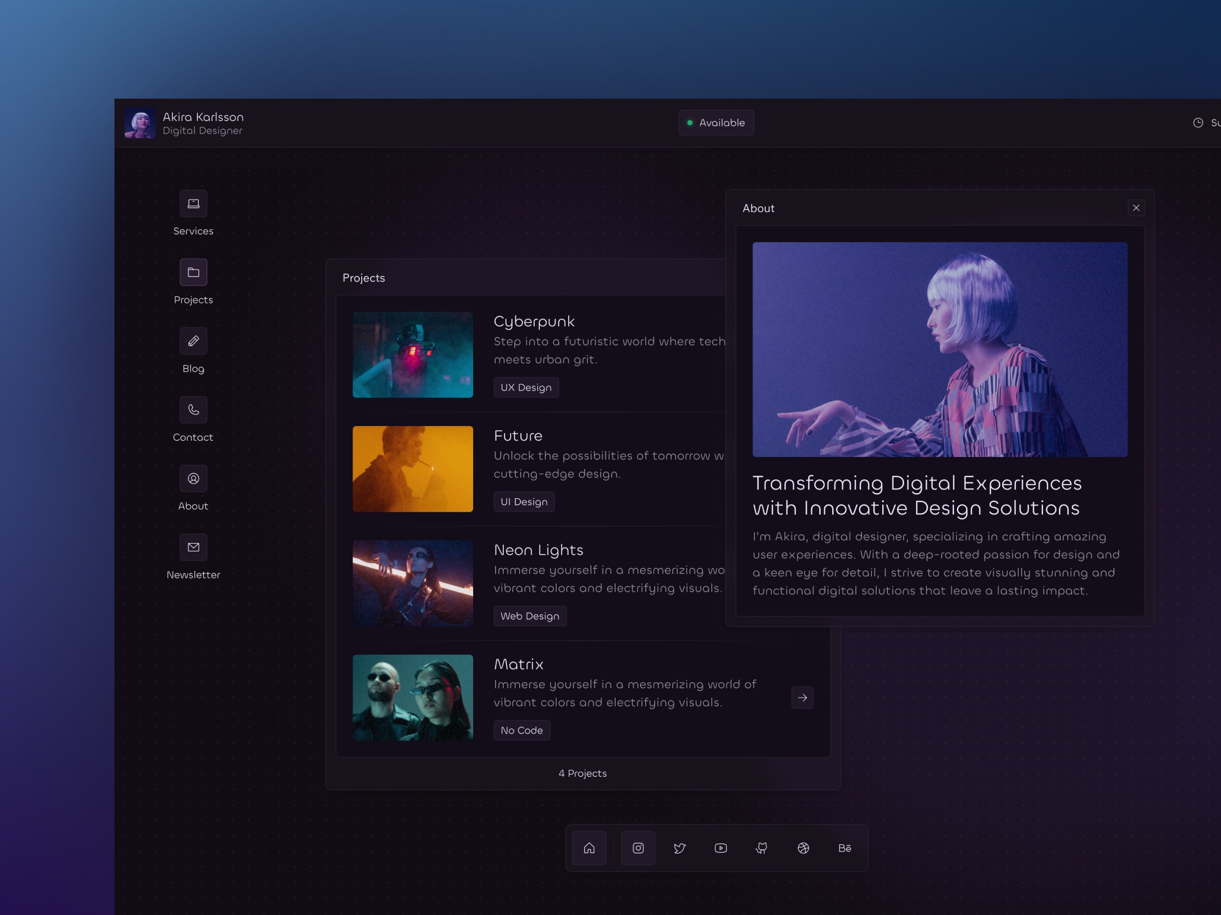 作品集网站设计灵感，作品集、企业官网 Framer 网站模板详情图 1