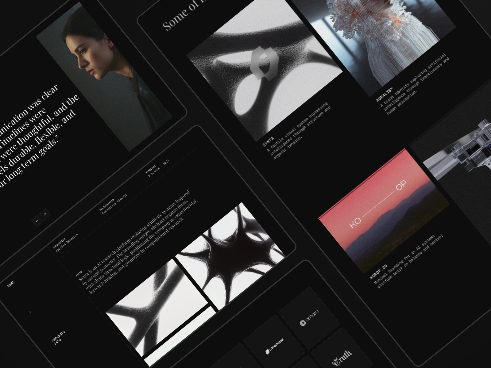 黑白极简现代作品集网站设计灵感，设计工作室、作品集 Framer 网站模板详情图 3