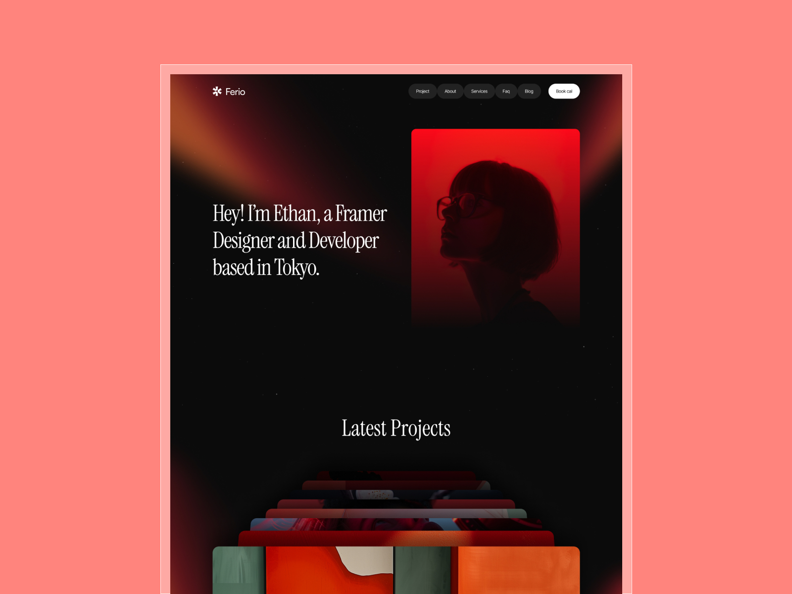 作品集网站设计灵感，作品集、落地页 Framer 网站模板详情图 1