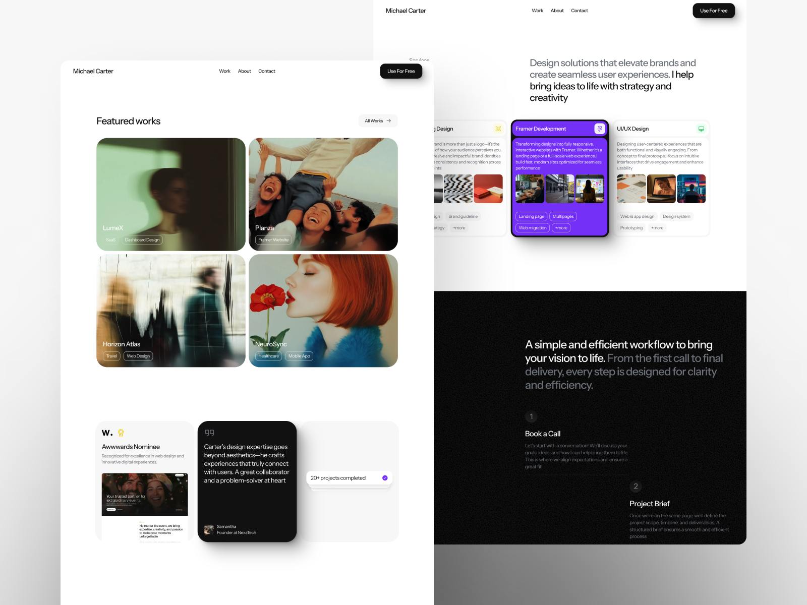 创意机构官网设计灵感，设计工作室、作品集 Framer 网站模板详情图 2