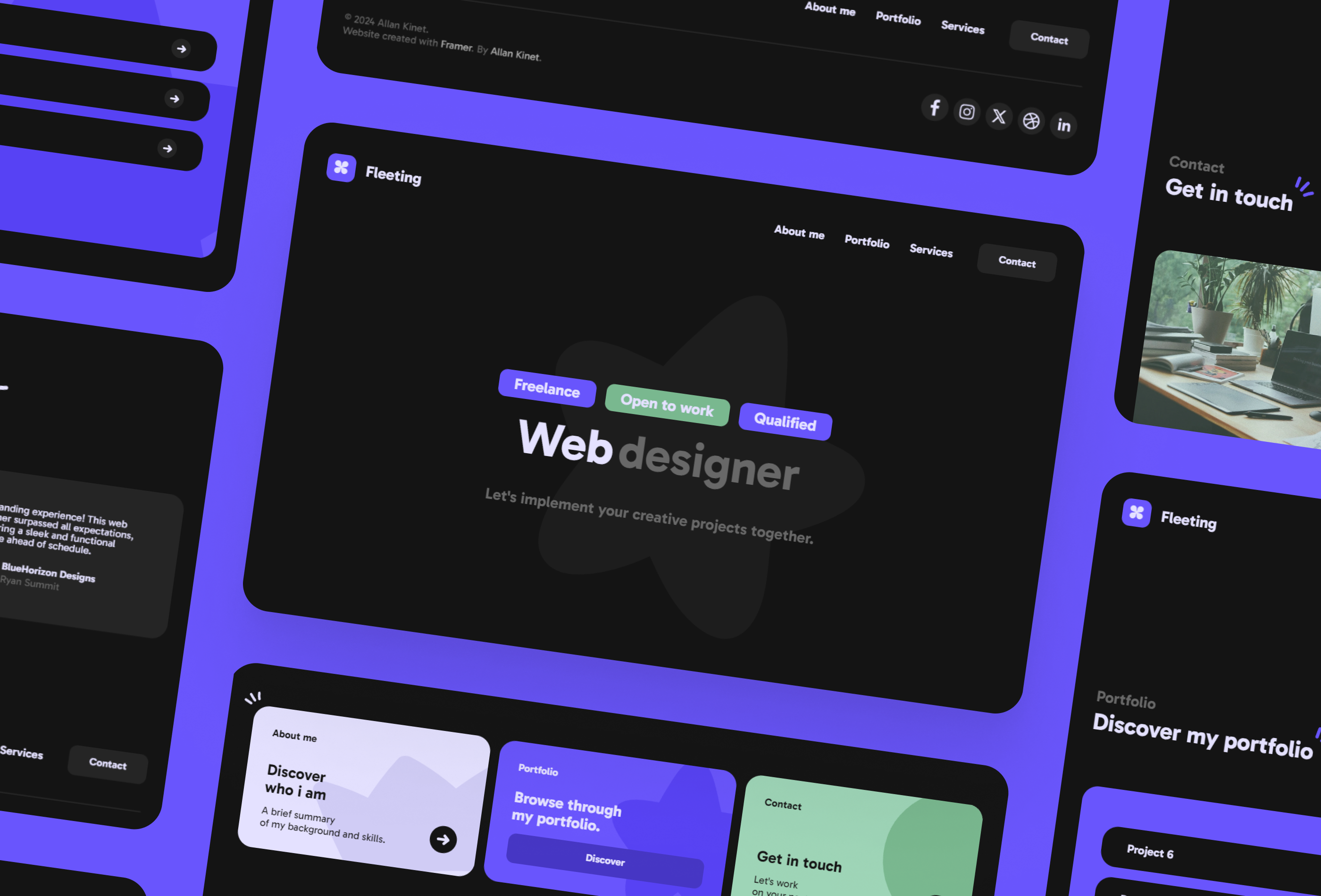 创意机构官网设计灵感，博客内容、设计工作室 Framer 网站模板详情图 2
