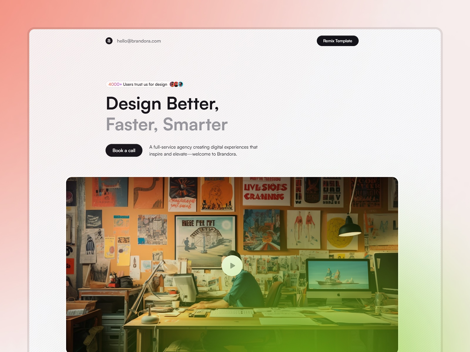 极简动效创意机构官网设计灵感，设计工作室、作品集 Framer 网站模板详情图 1