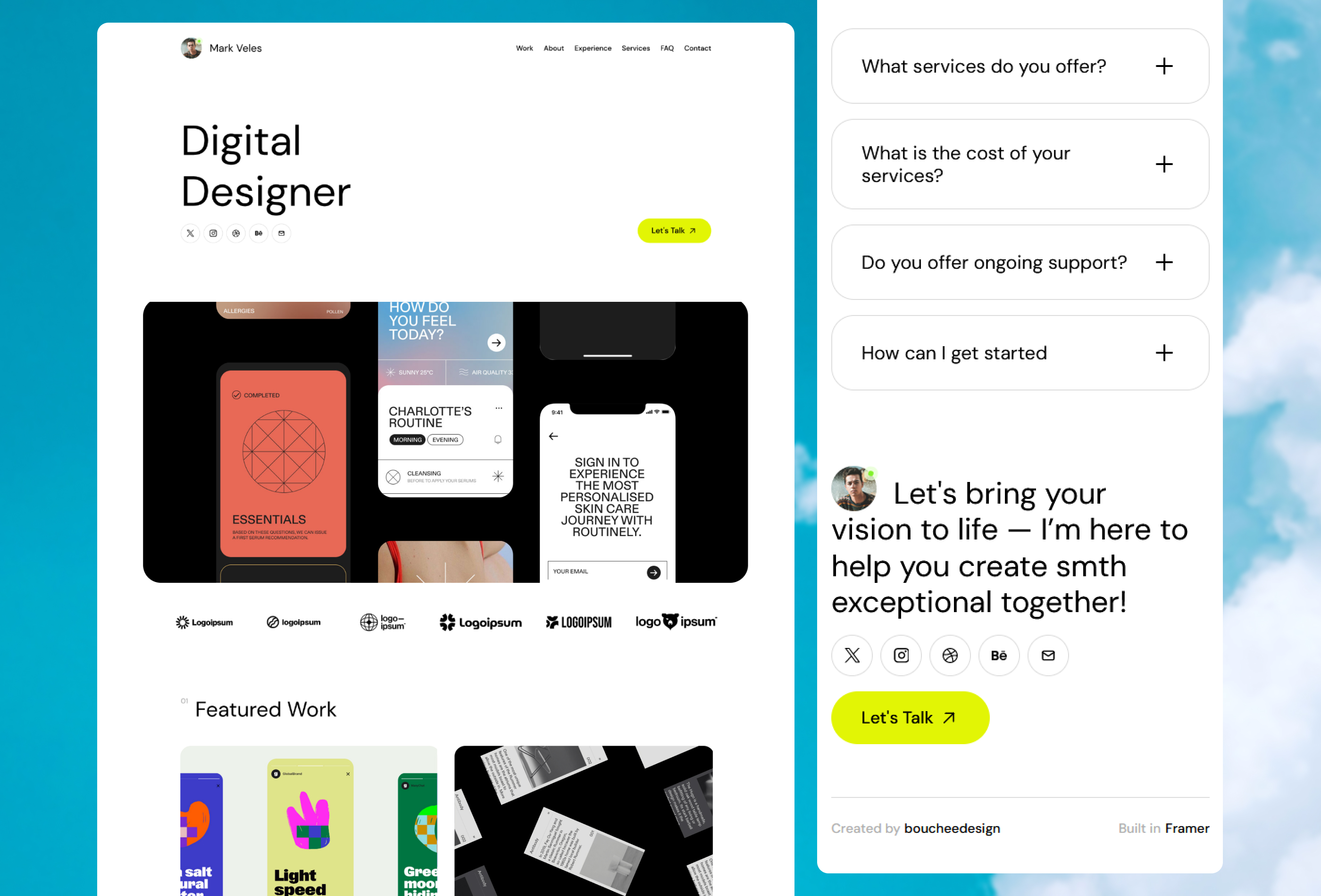 创意机构官网设计灵感，SaaS、设计工作室 Framer 网站模板详情图 1