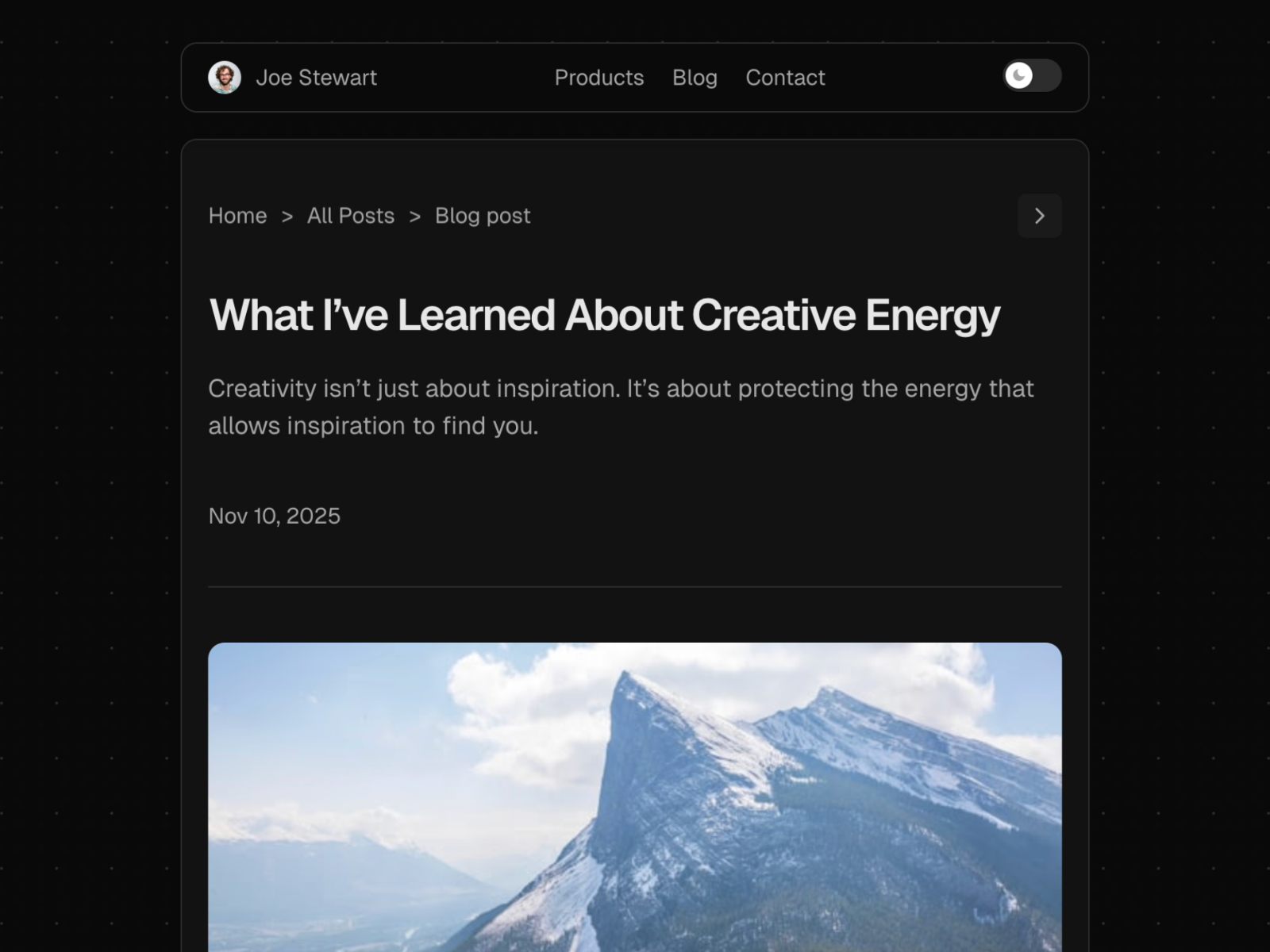 高级暗黑黑白极简作品集网站设计灵感，电商、博客内容 Framer 网站模板详情图 4