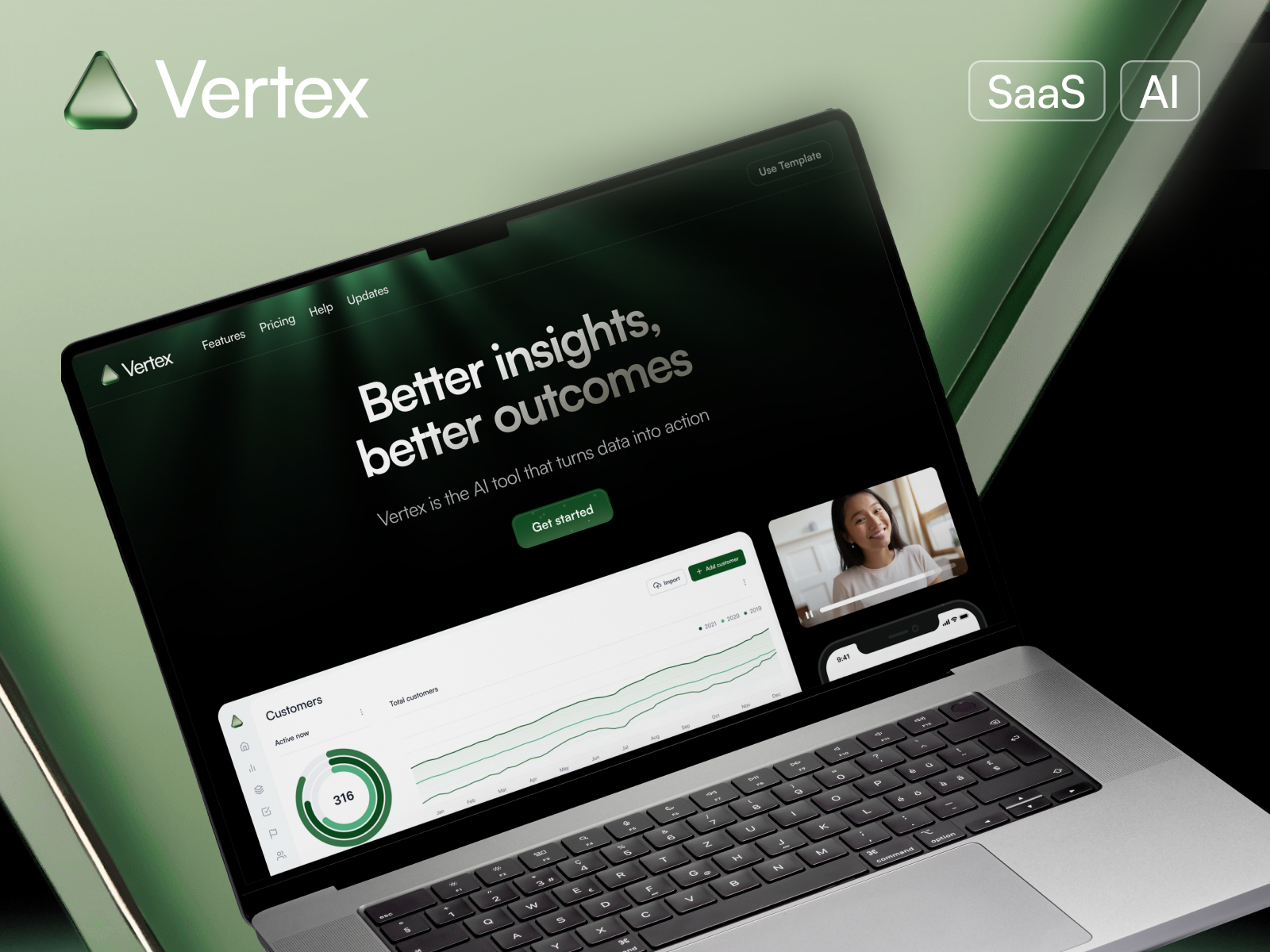 AI 产品官网设计灵感，人工智能、SaaS Framer 网站模板详情图 1
