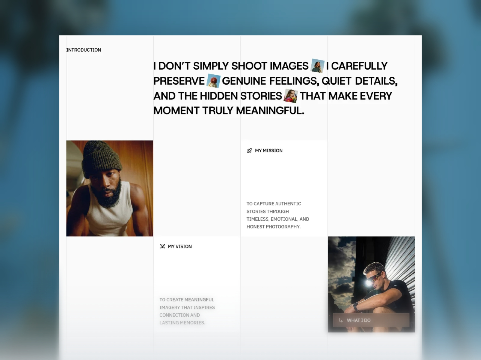 黑白极简现代作品集网站设计灵感，作品集 Framer 网站模板详情图 3