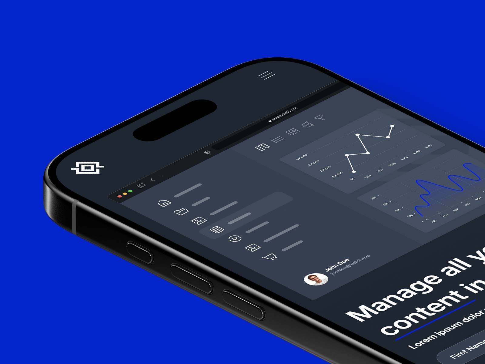 高级暗黑现代 SaaS 产品官网设计灵感，SaaS、设计工作室 Framer 网站模板详情图 1