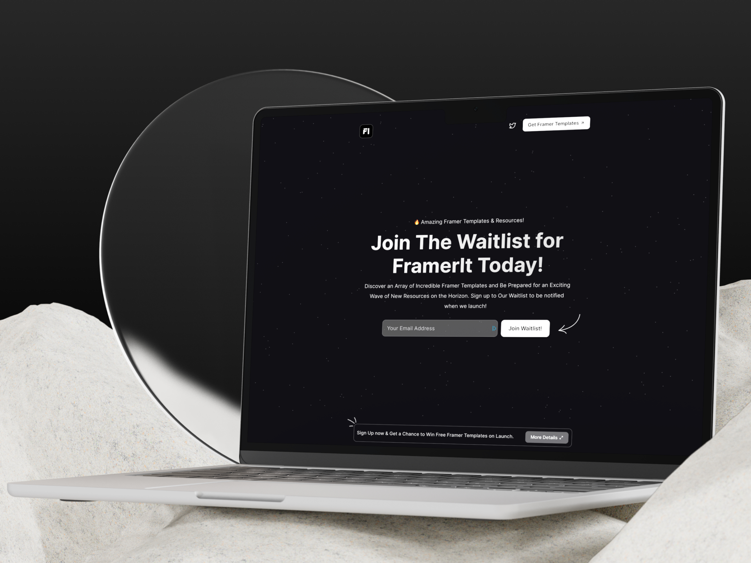 黑白极简动效 SaaS 产品官网设计灵感，SaaS、落地页 Framer 网站模板详情图 1