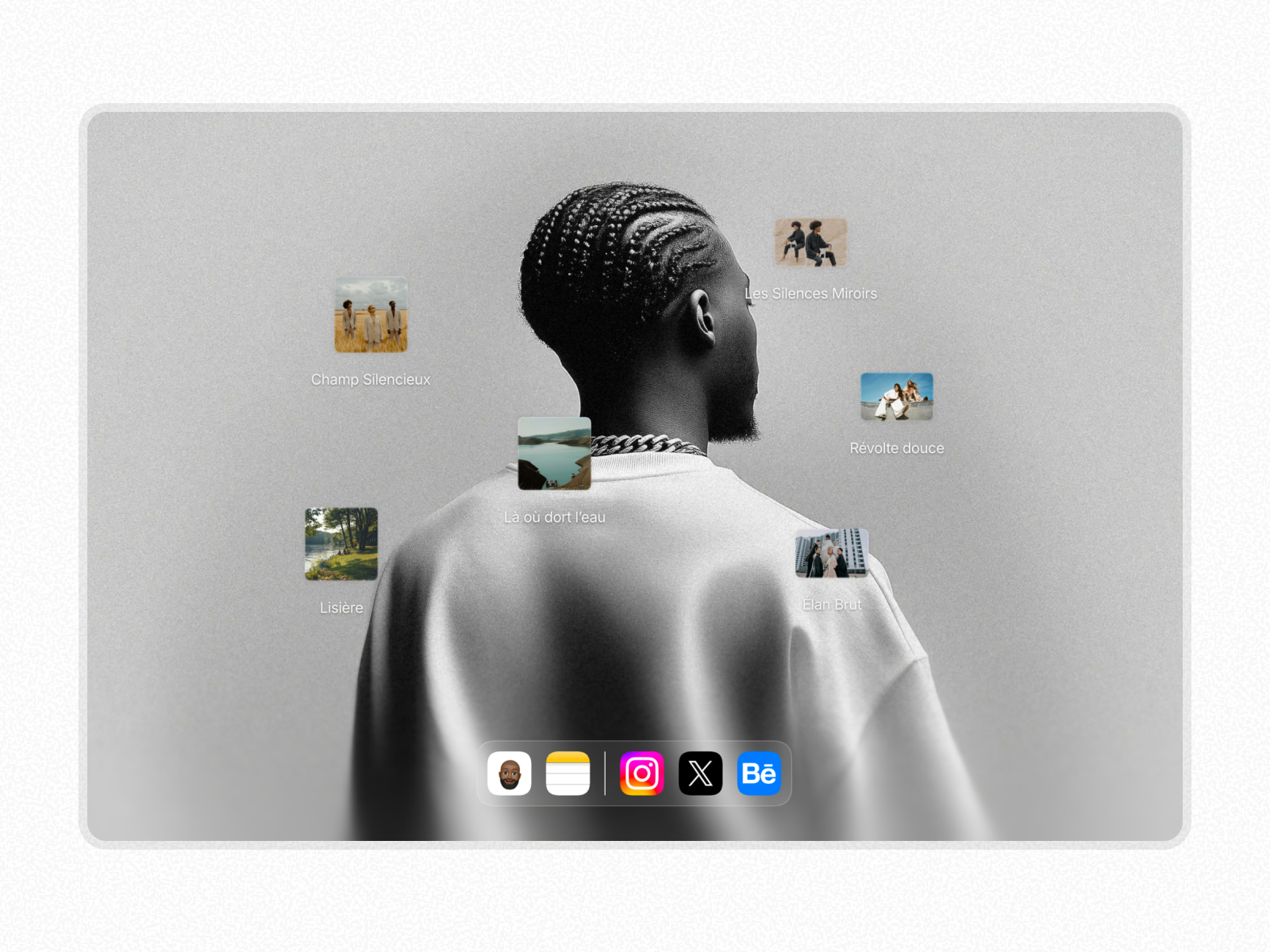 黑白极简现代作品集网站设计灵感，博客内容、作品集 Framer 网站模板详情图 1