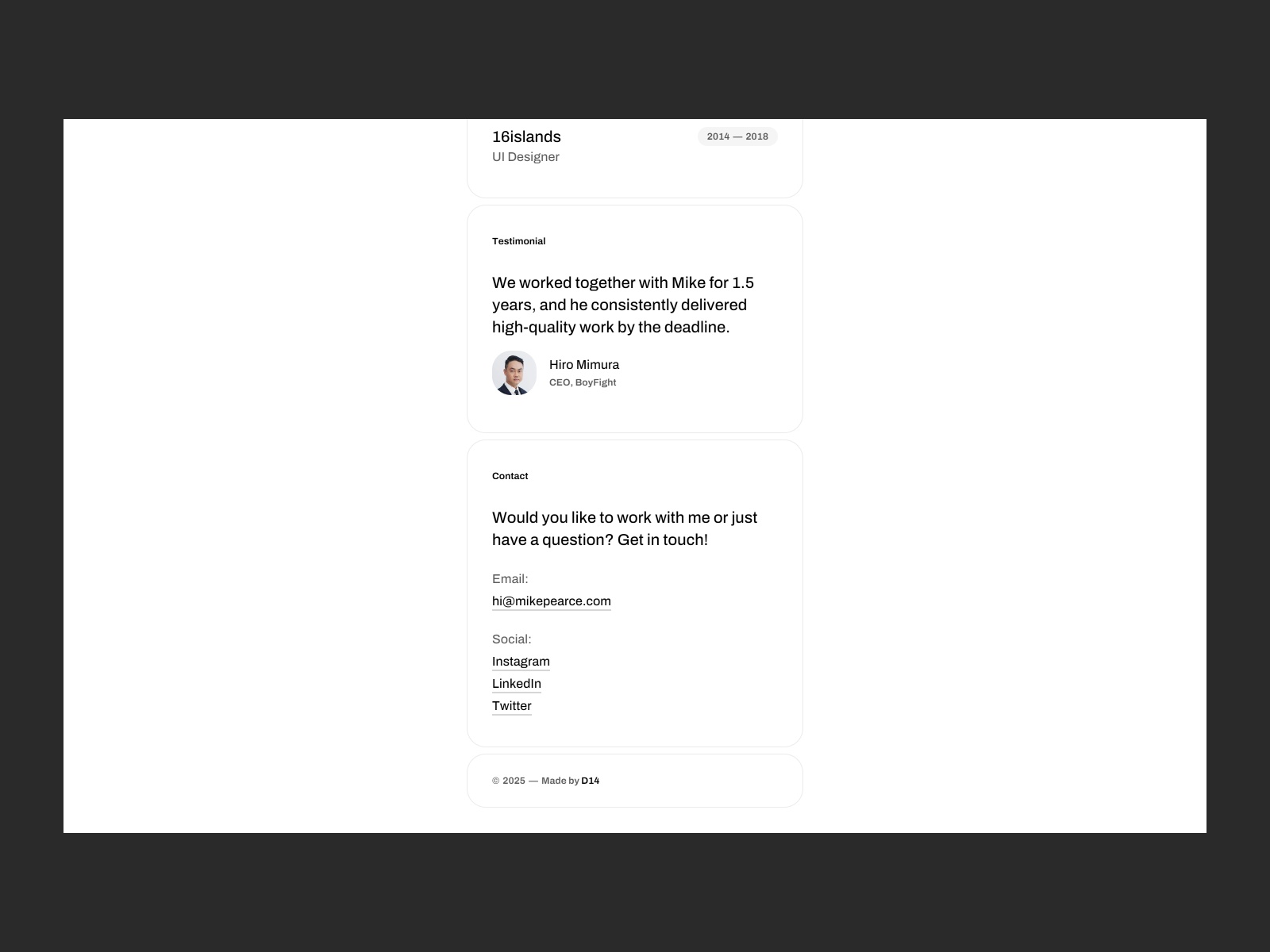 极简动效作品集网站设计灵感，作品集 Framer 网站模板详情图 4
