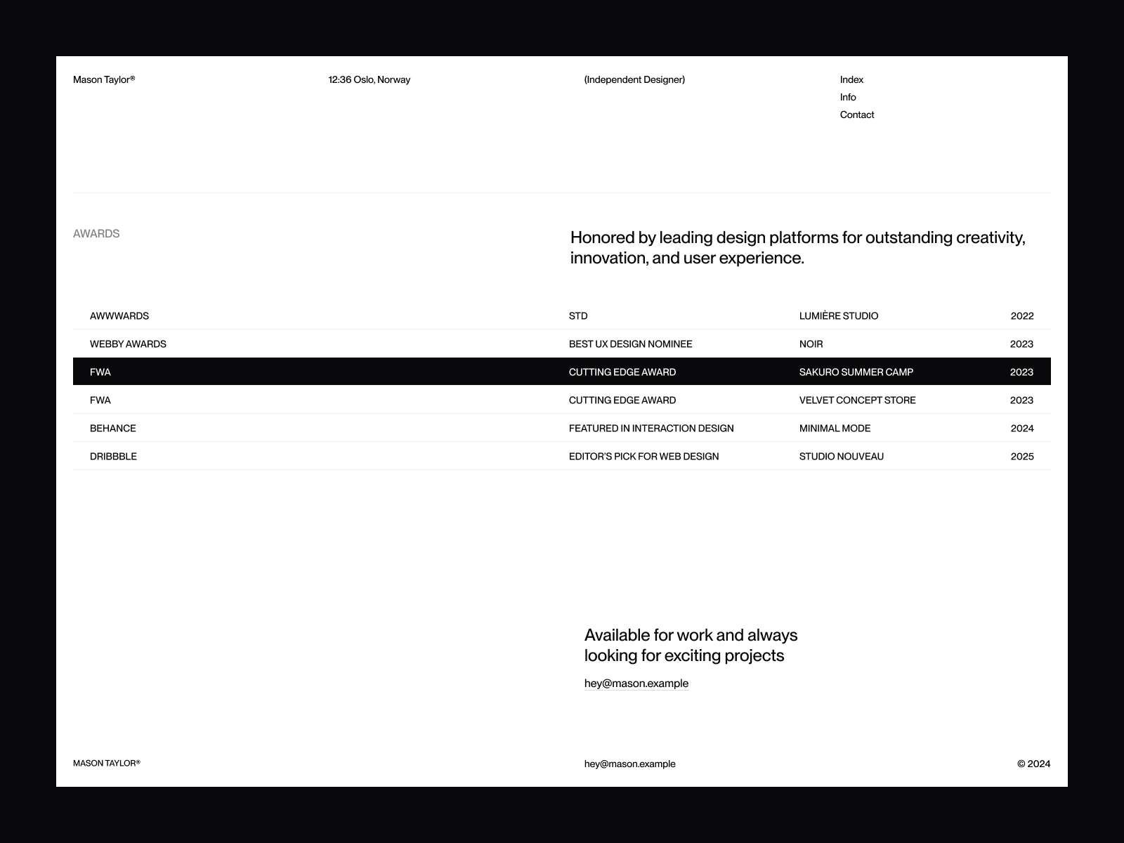 作品集网站设计灵感，设计工作室、作品集 Framer 网站模板详情图 4