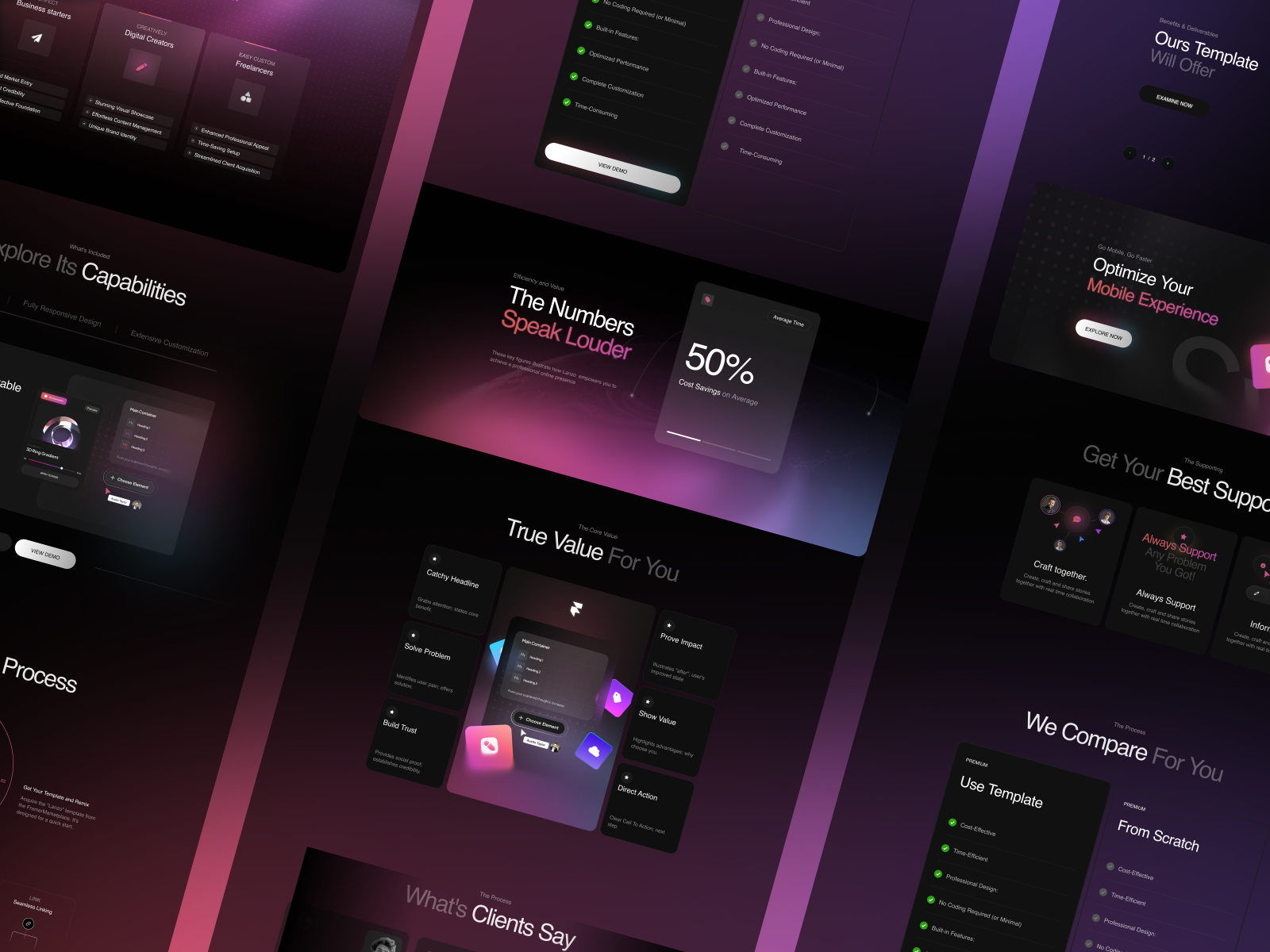 高级暗黑极简 SaaS 产品官网设计灵感,SaaS、落地页 Framer 网站模板详情图 3