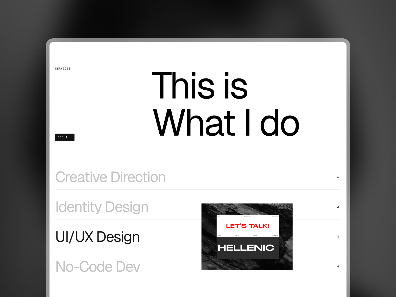 黑白极简现代作品集网站设计灵感，作品集、落地页 Framer 网站模板详情图 2