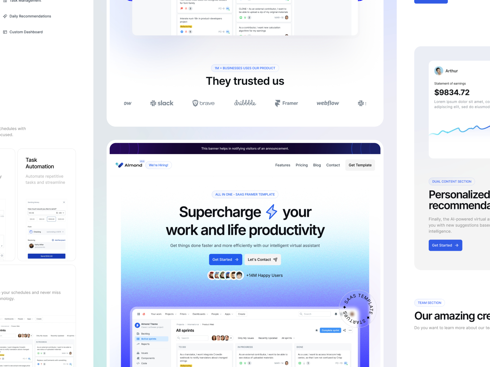 现代专业 AI 产品官网设计灵感，人工智能、SaaS Framer 网站模板详情图 2