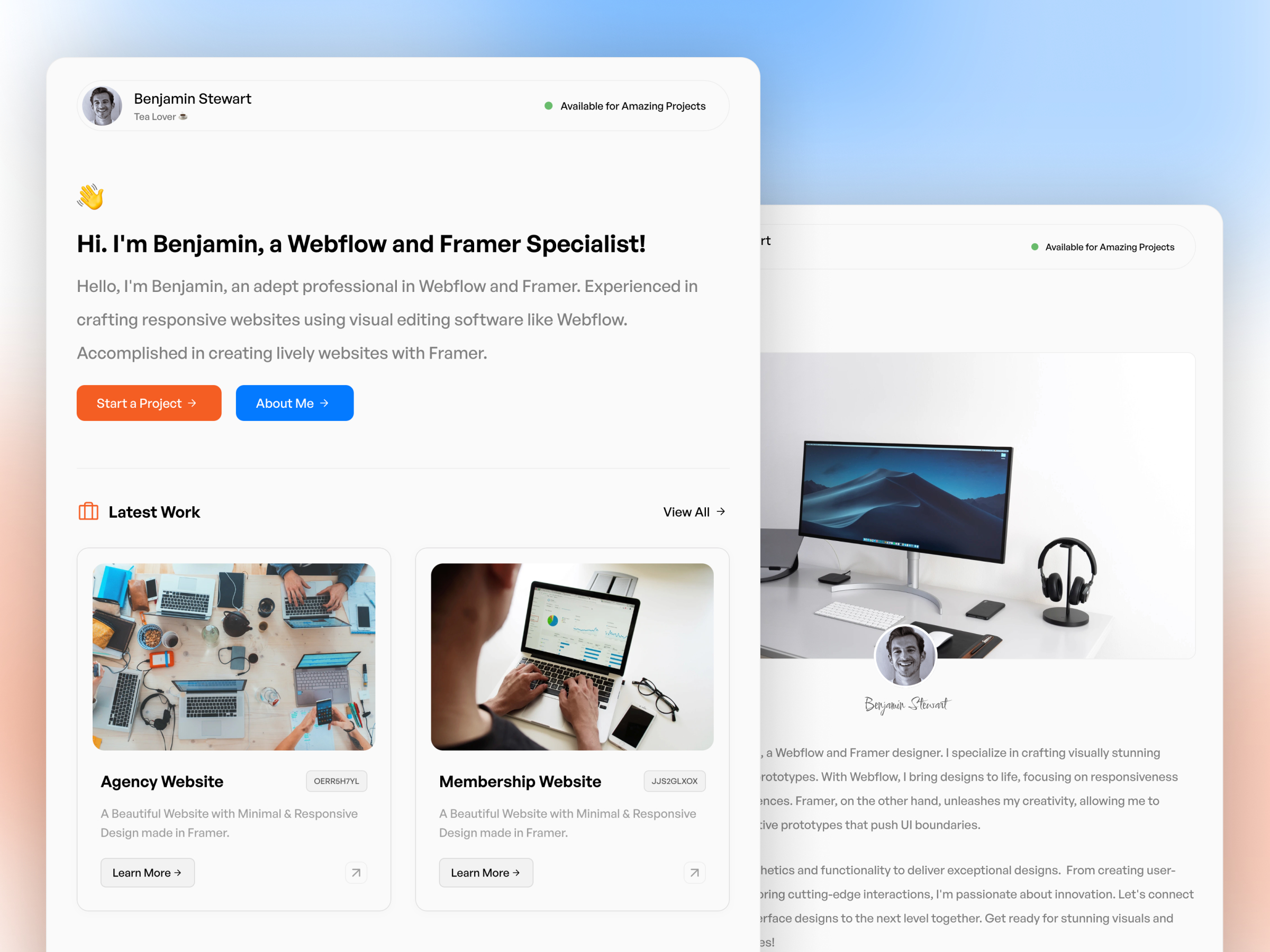 电商网站设计灵感，电商、作品集 Framer 网站模板详情图 3