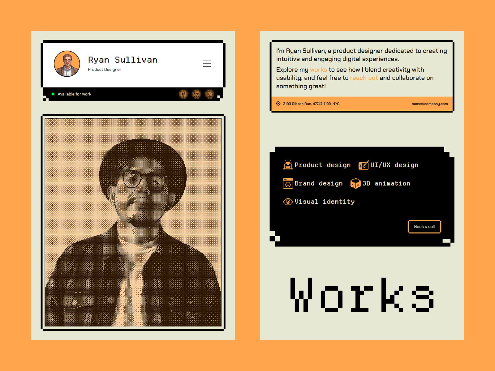 动效彩色作品集网站设计灵感，作品集 Framer 网站模板详情图 1