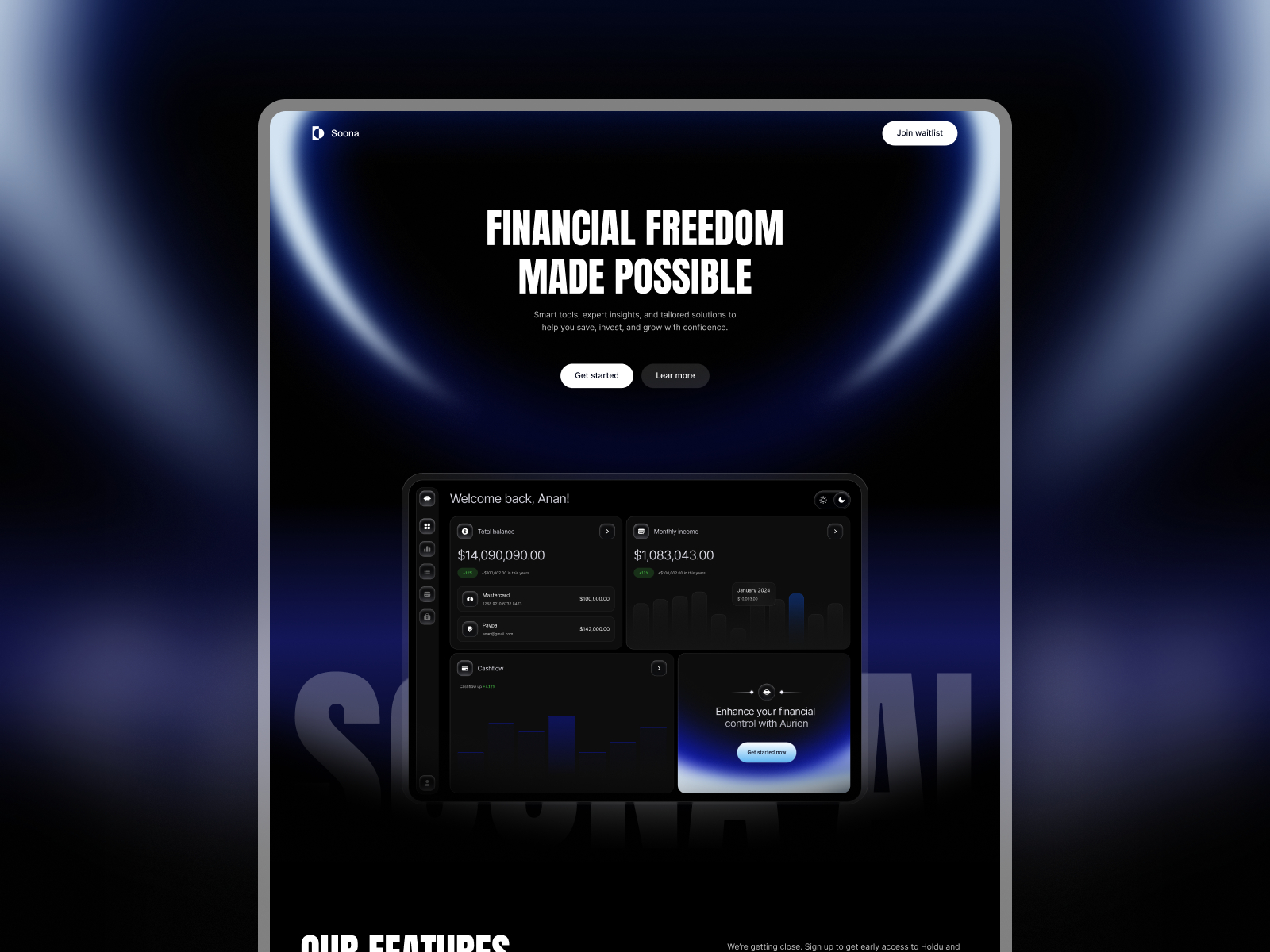 高级暗黑现代落地页设计案例，SaaS、落地页 Framer 网站模板详情图 1
