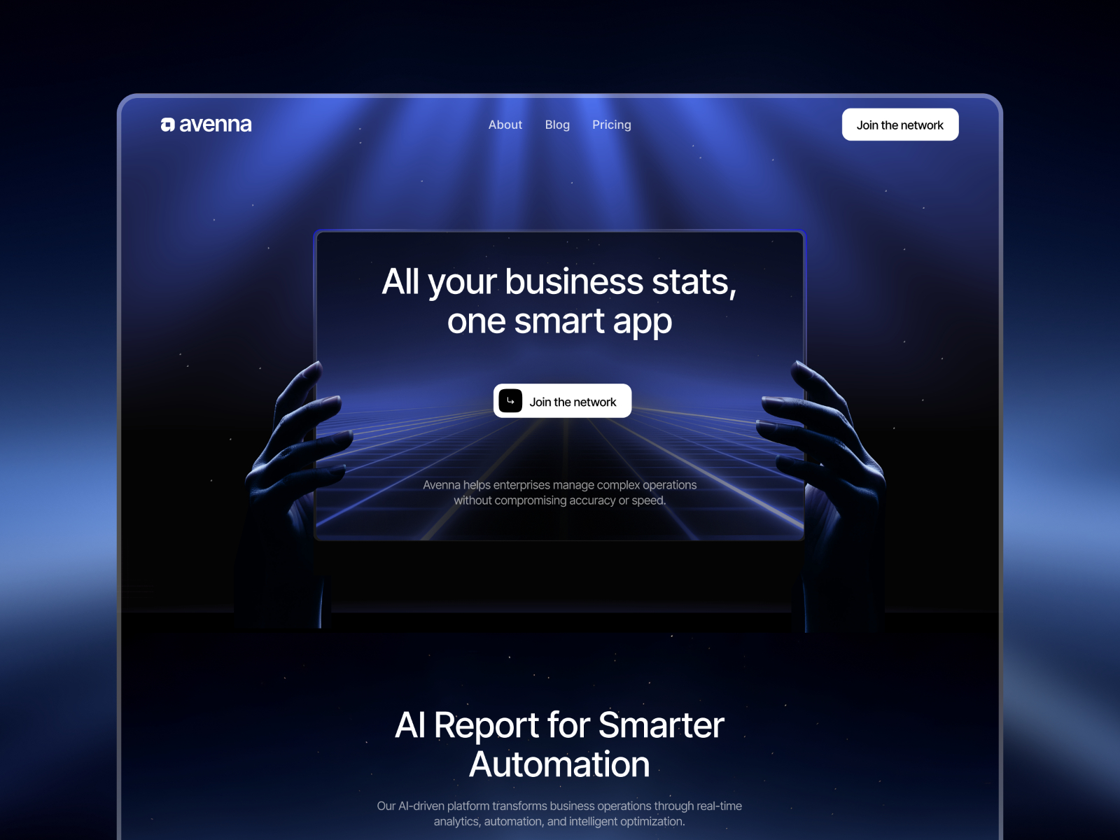现代专业 AI 产品官网设计灵感，人工智能、博客内容 Framer 网站模板详情图 1