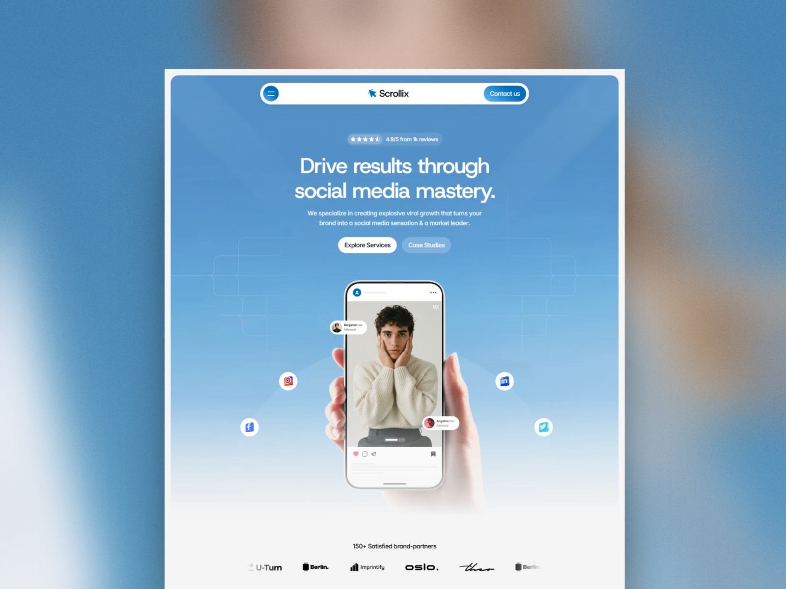 极简现代创意机构官网设计灵感，设计工作室 Framer 网站模板详情图 1