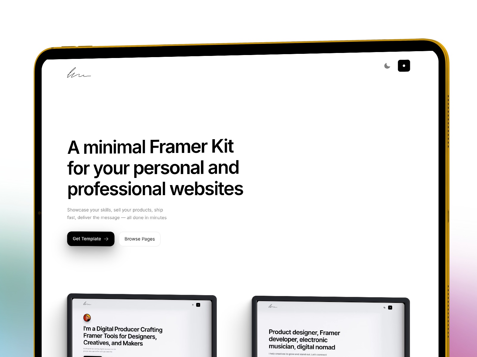 极简现代电商网站设计灵感，电商、作品集 Framer 网站模板详情图 1