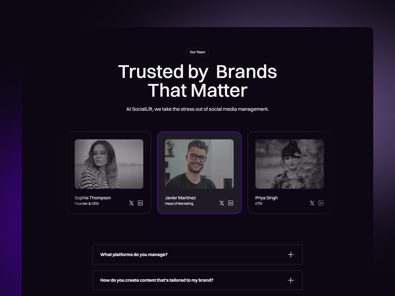 高级暗黑极简创意机构官网设计灵感，博客内容、设计工作室 Framer 网站模板详情图 3