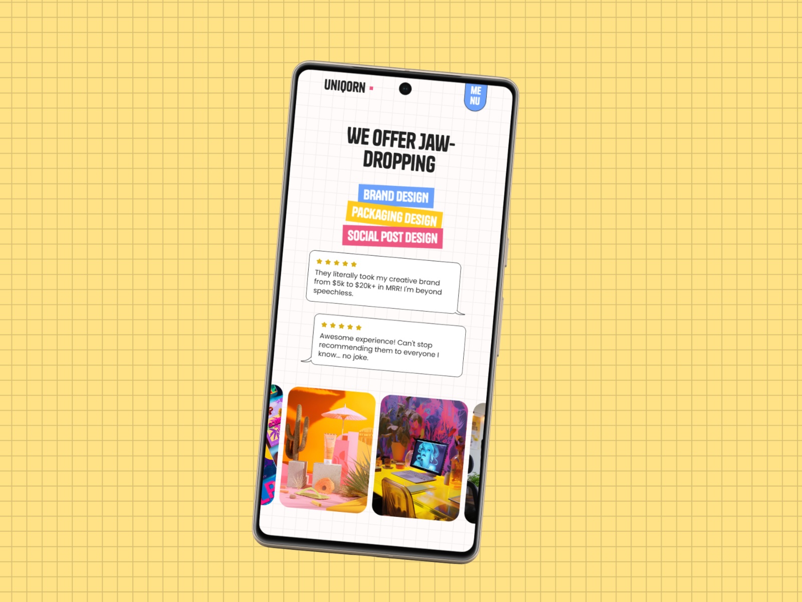 彩色排版感创意机构官网设计灵感，设计工作室、作品集 Framer 网站模板详情图 4