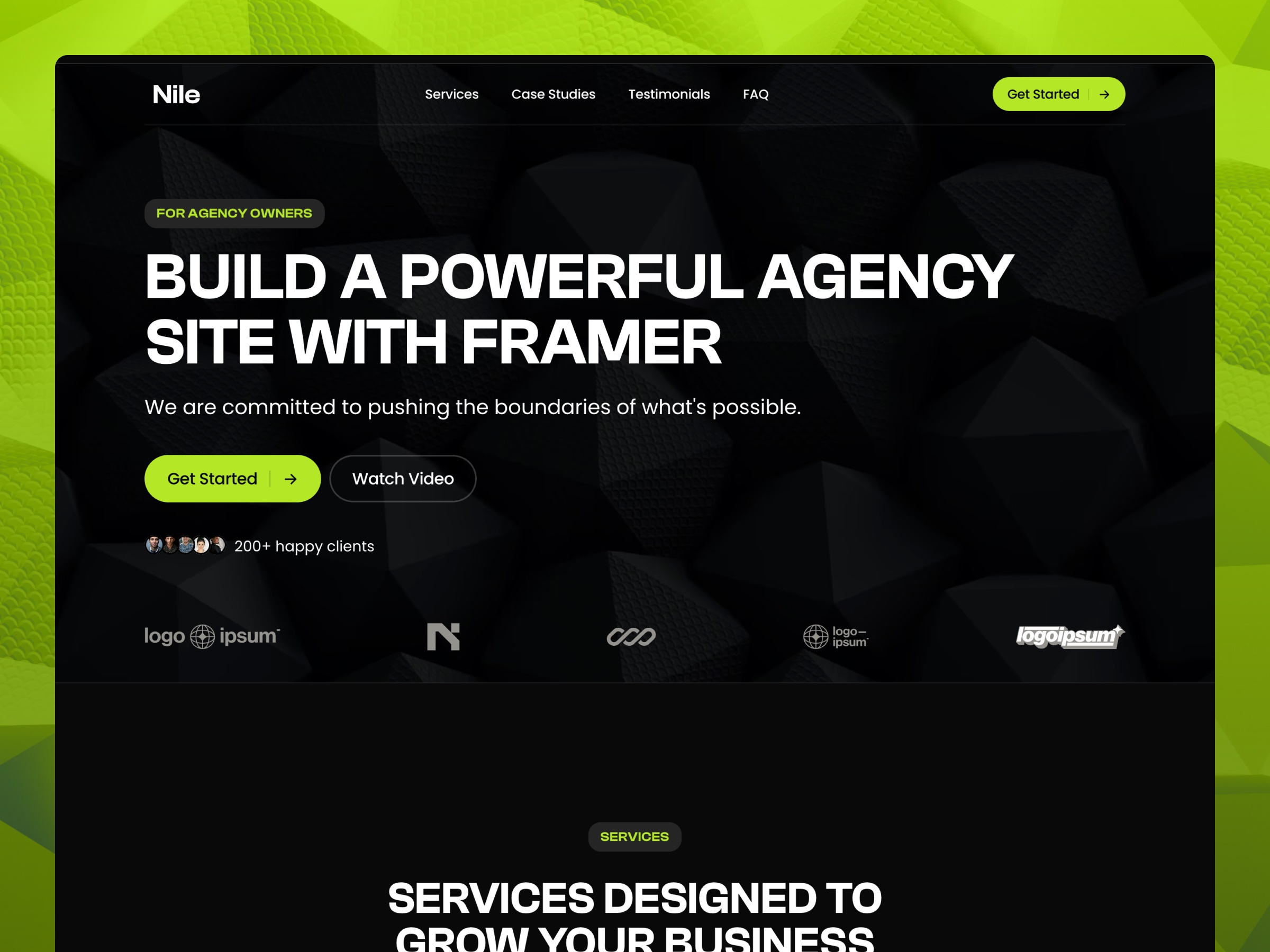 创意机构官网设计灵感，SaaS、设计工作室 Framer 网站模板封面图