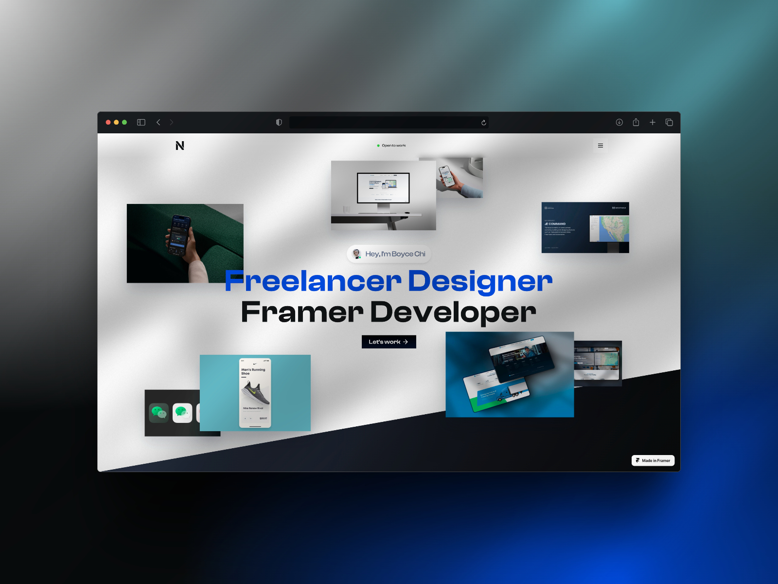 作品集网站设计灵感，作品集、落地页 Framer 网站模板详情图 1