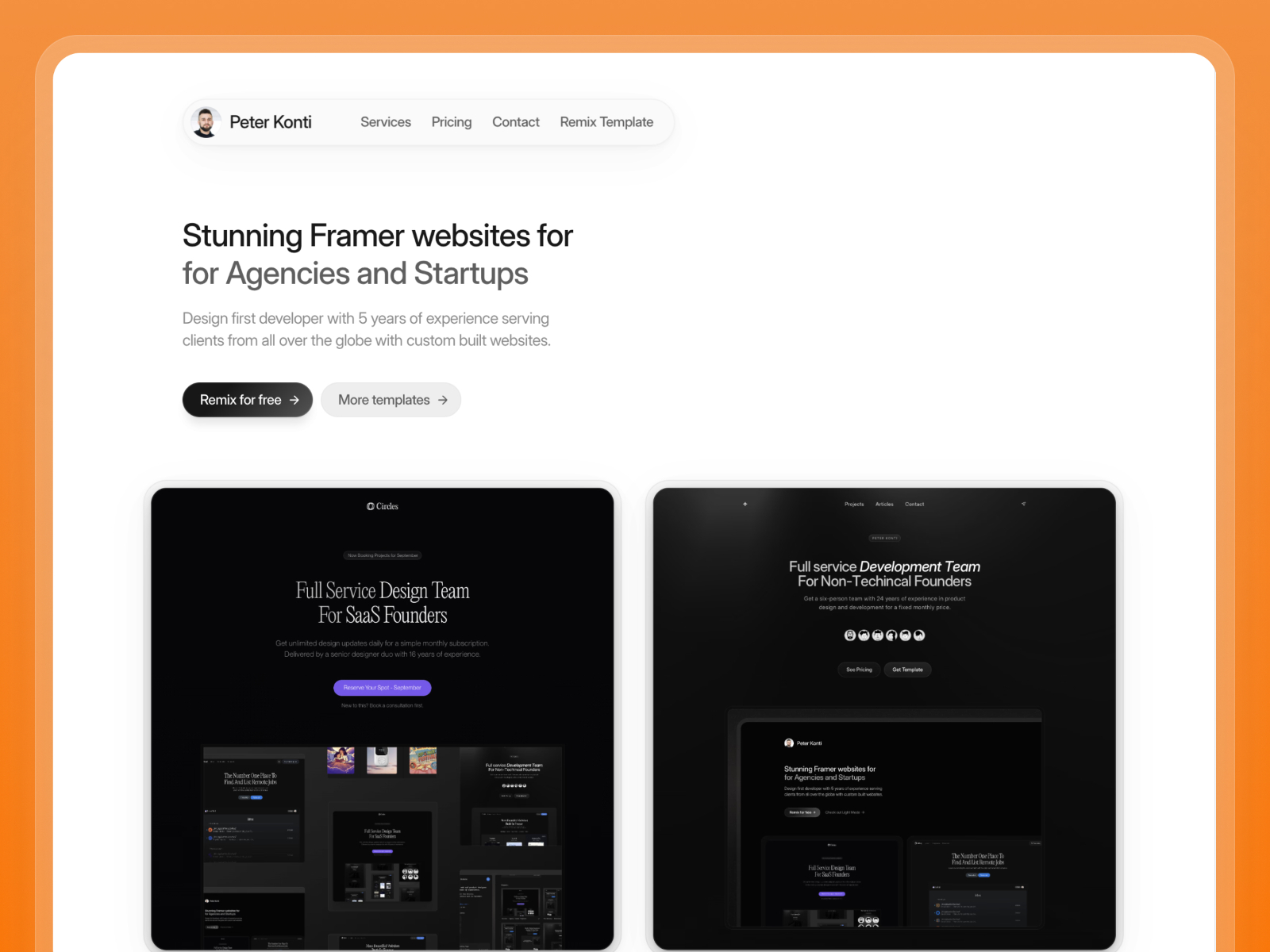 极简创意机构官网设计灵感，设计工作室、作品集 Framer 网站模板详情图 1