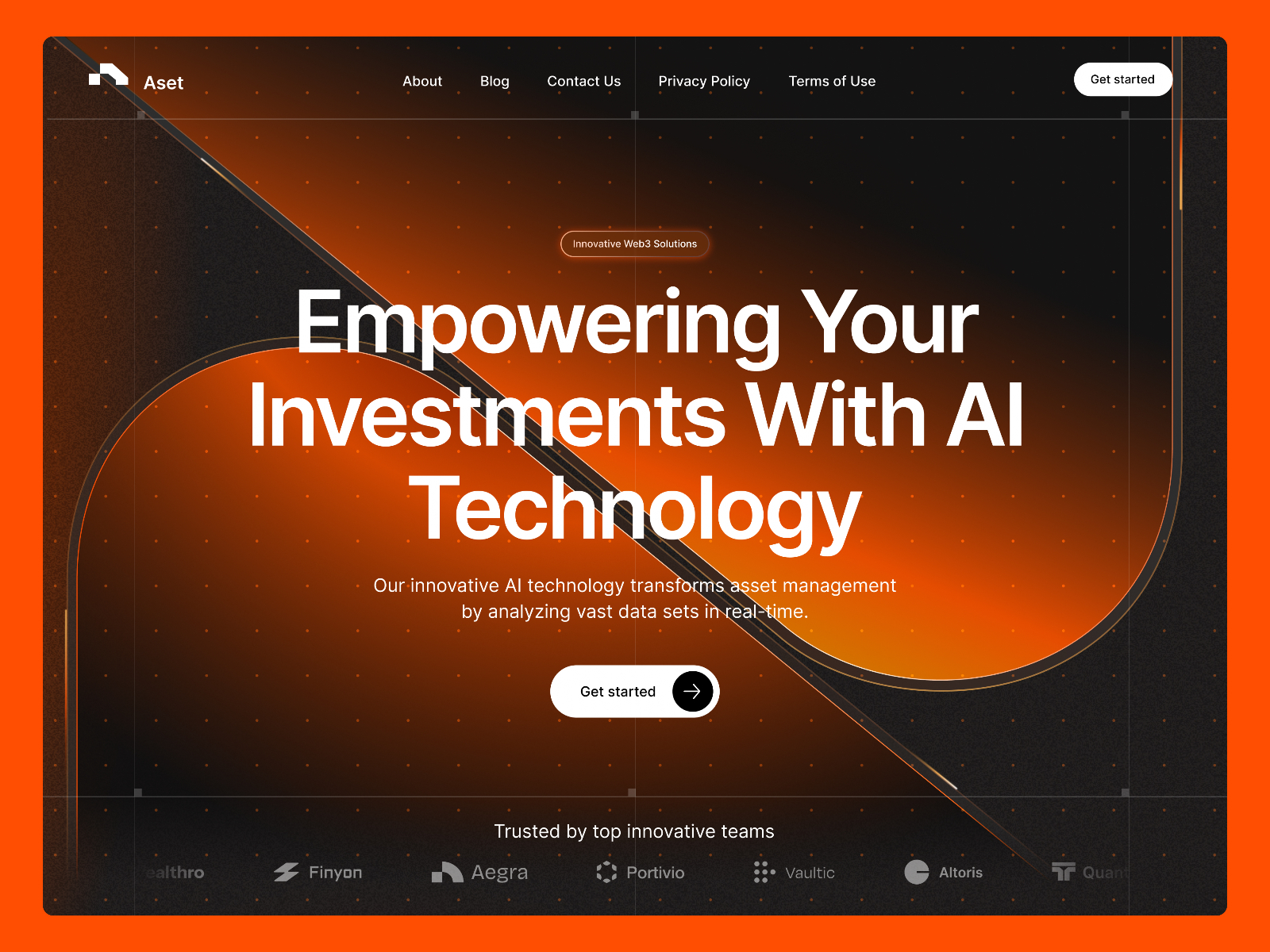高级暗黑现代金融科技网站设计灵感，人工智能、金融科技 Framer 网站模板详情图 1