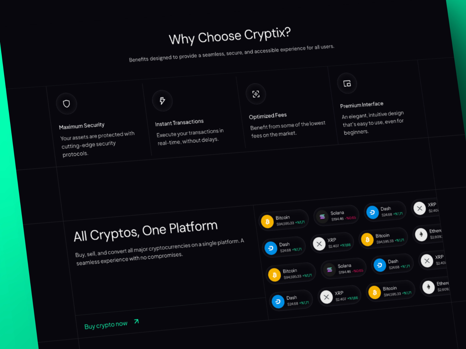 高级暗黑现代 Web3 项目官网设计灵感，Web3、金融科技 Framer 网站模板详情图 2