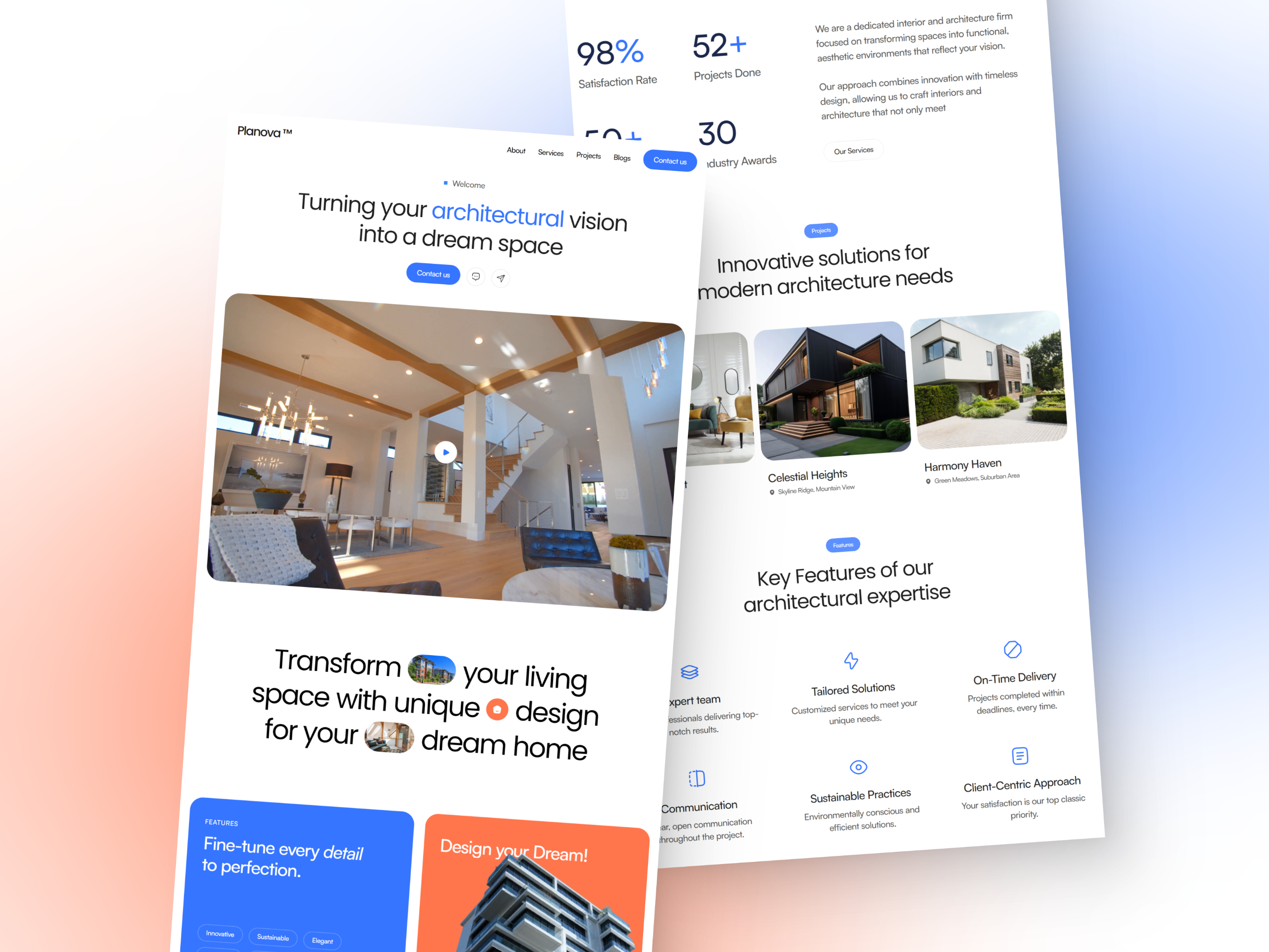现代房地产网站设计灵感，房地产、建筑空间 Framer 网站模板详情图 1